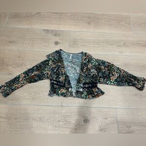 Free People Multicolor Floral Ruffle Top